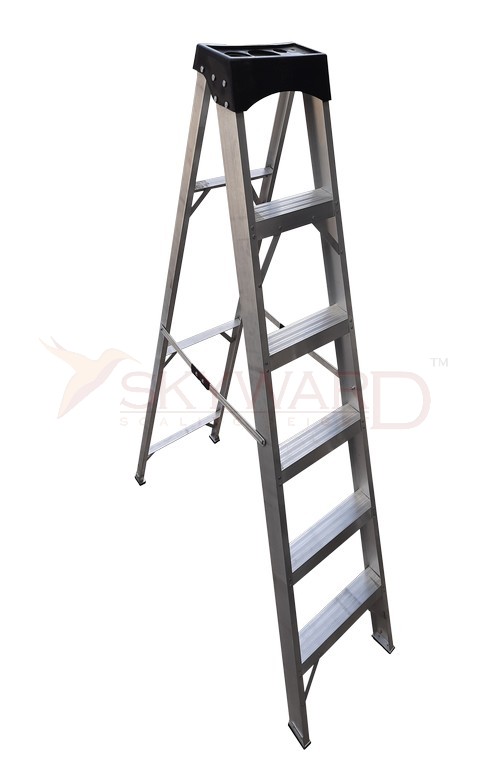 Model No. 4100 Aluminium Step Ladder for Home, Shop, Office and Warehouse Access Use, Professional Portable Climbing Ladder for Maintenance, Storage and Everyday Working Tasks